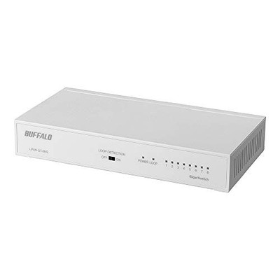 Buffalo LSW6-GT-8NS/NWH Weiß Gigabit Ethernet Switching Hub mit Metallgehäuse