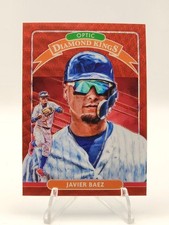 2020 Panini Donruss Optic - Diamond Kings Javier Báez #26 Red Wave Prizm