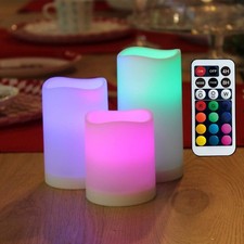 Flameless Candles with Timer, Color Changing LED Candles with Remote Control,...