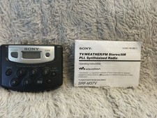 Sony Walkman AM/FM/TV/ Weather Radio SRF-M37V Clock Weather w/ Belt Clip