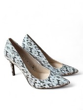Nine West Snake Print Pointed Toe Stiletto Heels Y2K Glam Pumps Millennial Diva