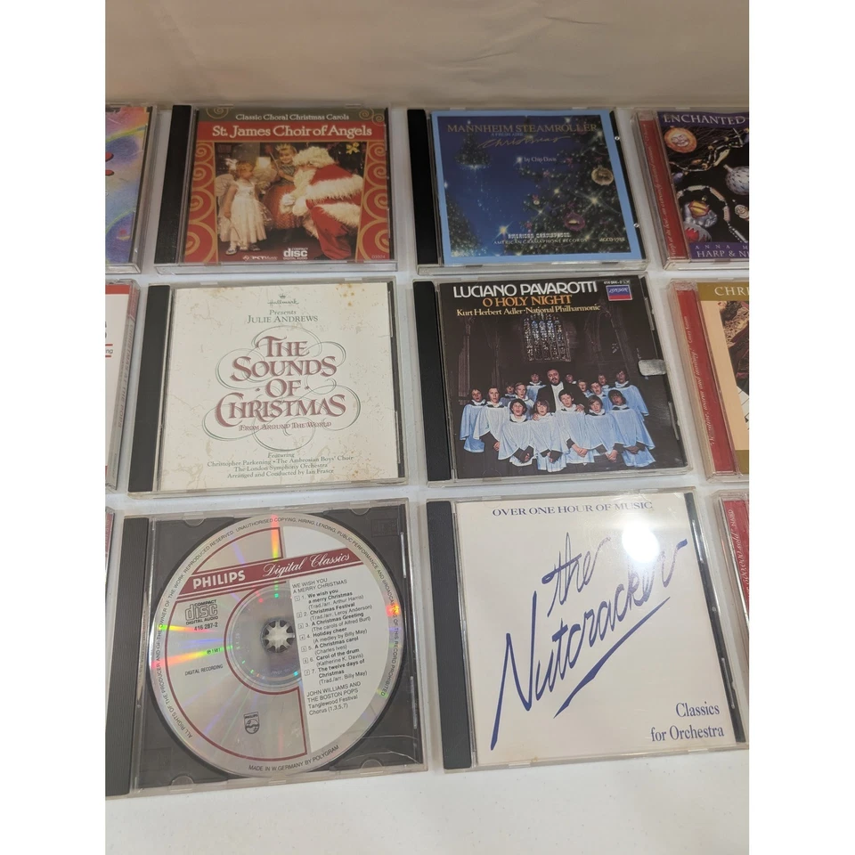 Christmas Music 18 CD Lot, Holiday Variety, Jazz, Classical, Carols, Pavarotti Foto 3 de 4