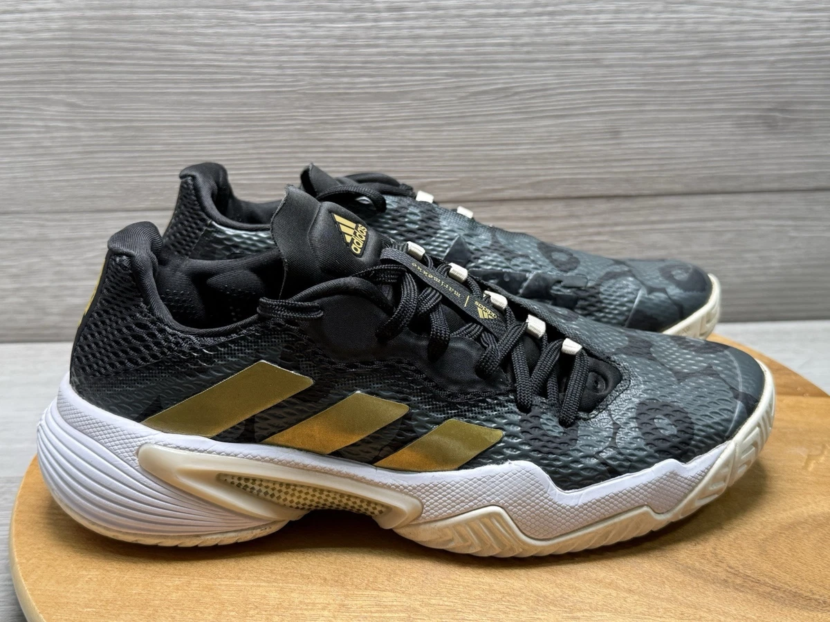 シューズ  barricade12 M AC Adidas Women's Barricade 12 Tennis Shoe 6.5 Black/Gold Metallic