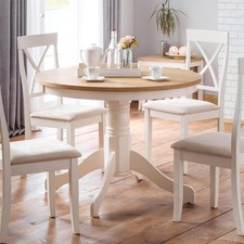 Julian Bowen Davenport Round Pedestal Table White & Oak R.P. £285