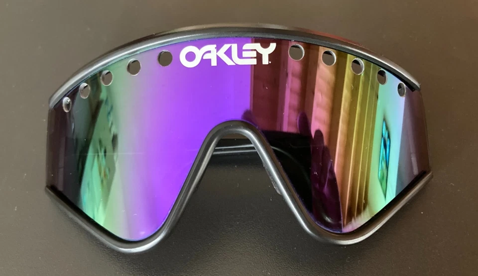 OAKLEY Eyeshade Original Black Violet Iridium Eyeshades Vented Vintage 1980's - Photo 1/4