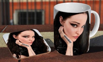 Dove Cameron - Keramik Kaffee-/Teetasse + passender Untersetzer