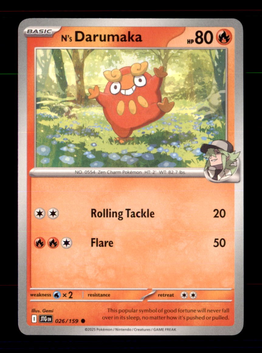 N's Darumaka 026/159 Common Journey Together Pokemon Near Mint