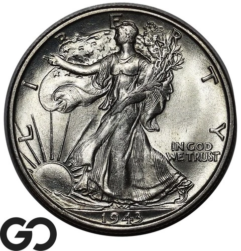 1943-S Walking Liberty Half Dollar, Gorgeous Solid Gem BU++