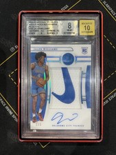 2022-23 National Treasures Jalen Williams RC Patch Auto Blue FOTL /3 BGS 8/10