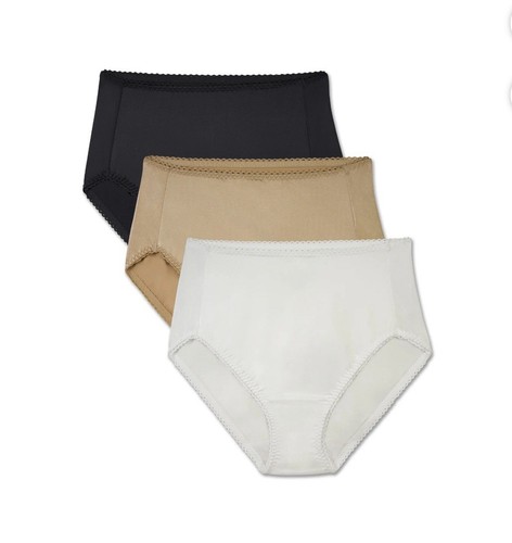 3-Pack VANITY FAIR Radiant Women’s Size 4XL/11 Undershapers Hi-Cut Satin Briefs - Picture 2 of 15