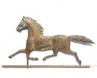 Antique 19th C Patinated Running Horse Equestrian Weathervane Rustic Sculpture