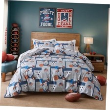 Size Duvet Cover Set 100 Cotton, 3 Pieces Blue Kids Teen Queen Blue Sport