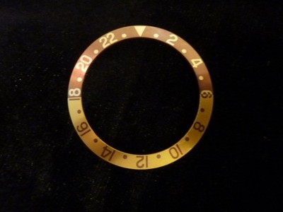 Rolex GMT Master Root Beer Bezel Insert For Saphire Crystal 18K 16758 Exc +