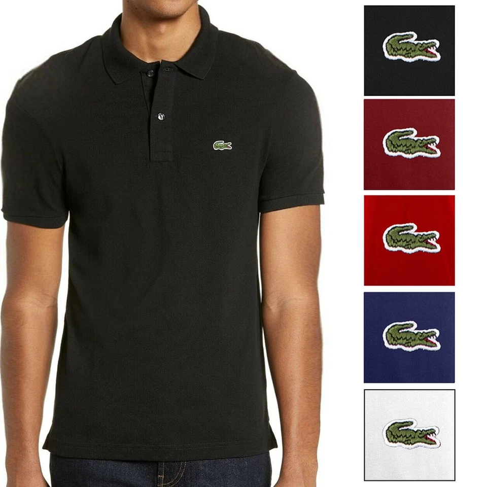 Lacoste Men's PH4012 Cotton Short Sleeve Logo Casual Polo Shirt