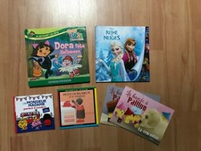 lot 4 petits livres d'enfants reine des neiges dora etc...+ 2 bandes à paillou