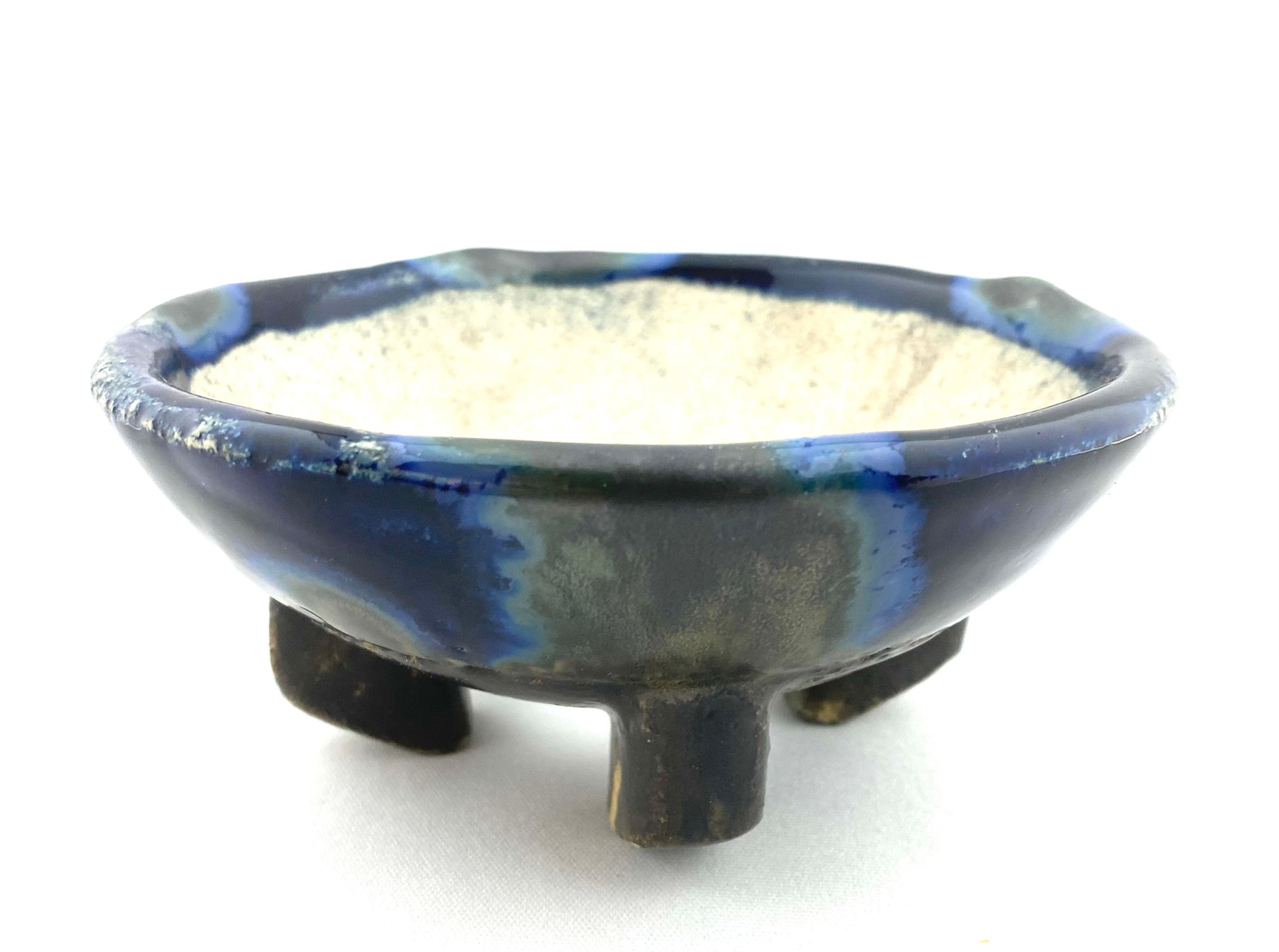 Pot de bonzaï rond 15x4cm émaillé avec drainage optimal