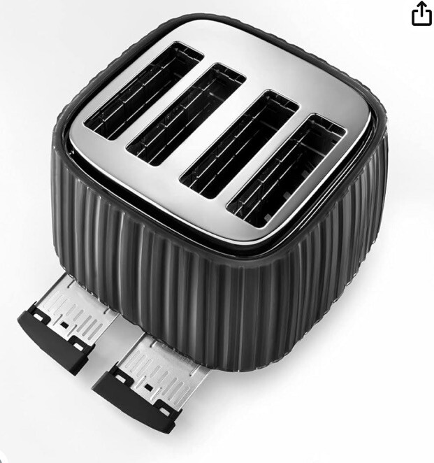 Delonghi Ballerina 4 Slice Toaster 5 Browning Settings 1800 W Black