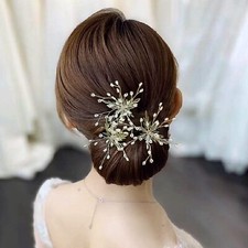 3 Pieces Bridal Hair pins Pearl Wedding Hair Accessories for Brides and Bride...