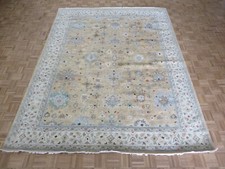 9'1 x 11'9 Hand Knotted Sand Turkish Oushak Oriental Rug G15234