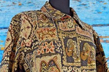 Chico's Women's Button Jacket Sz 3 Textured Embroidered Patchwork Colorful XL