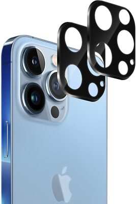 2X 3D Kameraglas für iPhone 13 Pro / 13 Pro Max Schutz Linse Panzerfolie Schwarz