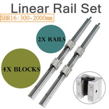 SBR16 Linear Rail Fully Supported Shaft Guide  4X SBR16UU Bearing 300-2000mm