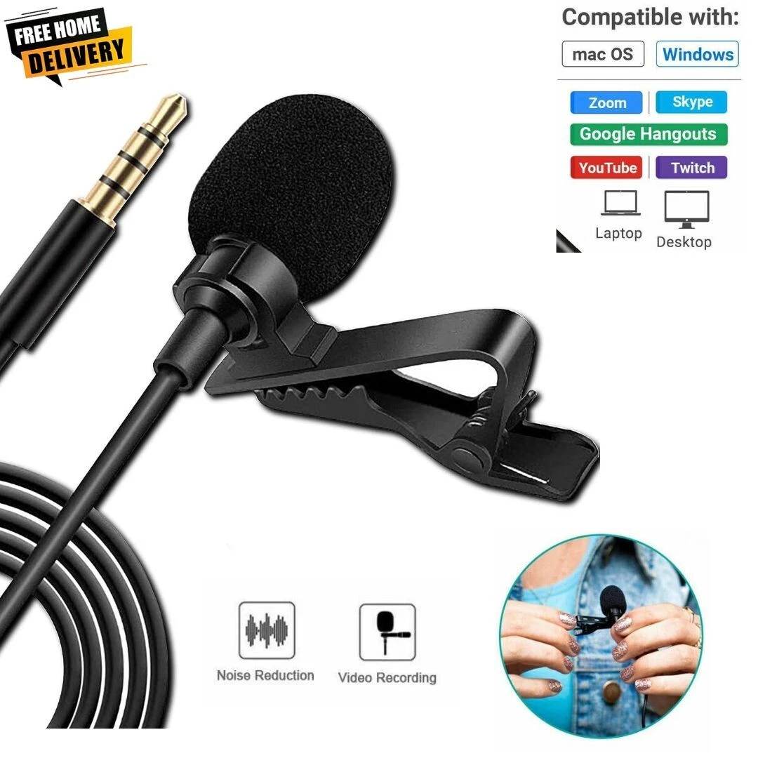 Metallic Clip on Lapel Mini Lavalier Mic Microphone For Mobile
