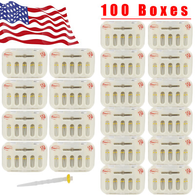 Dental Fiber Post Screw Thread Quartz Resin w/ Drills High-intensity