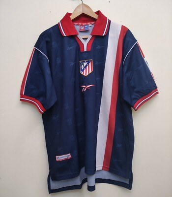 Atletico Madrid Away Shirt 1999 2000 Reebok Camiseta Vintage