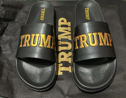 Donald J. Trump Limited Edition (RARE) Black Gold - Slides (L) Authentic NEW - Picture 3 of 4
