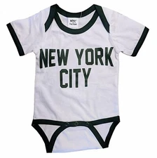 NYC FACTORY New York City Baby Bodysuit Ringer Shirt Screen Printed Lennon...