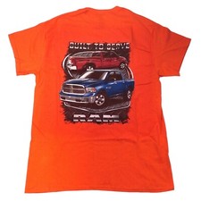 NEW Dodge Ram Guts and Glory T Shirt Womens Small Built to Serve Ram Orange