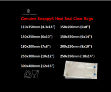  Snappy Heat sealer Bags, Jaw Heat Seal Bags, 150x200mm, 150x250mm, 180x200mm 