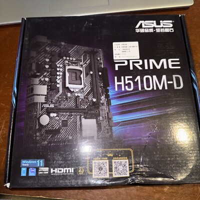 ASUS PRIME H510M-D LGA1200 Intel 10th/11th Gen H510 Motherboard