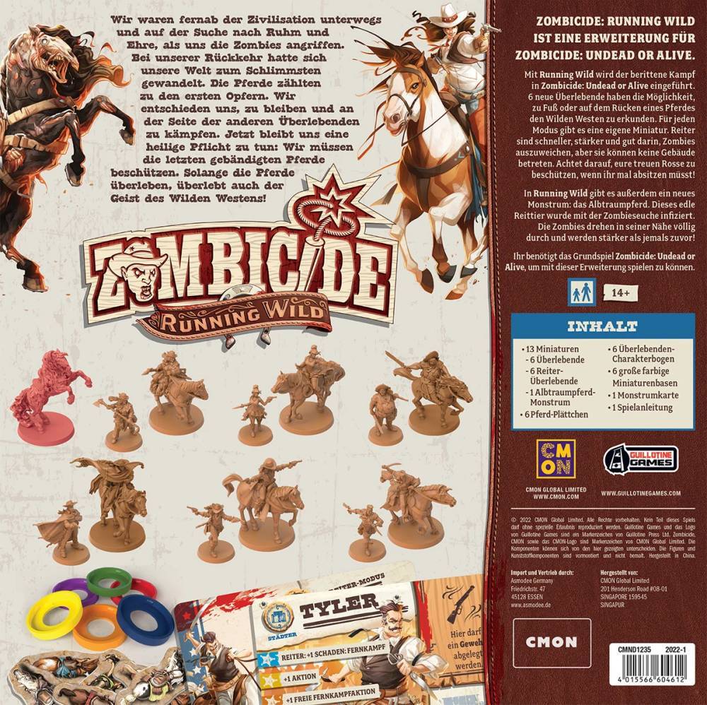Thumbnail - Zombicide: Undead Or Alive - Running Wild Cmon Zombies Brettspiel