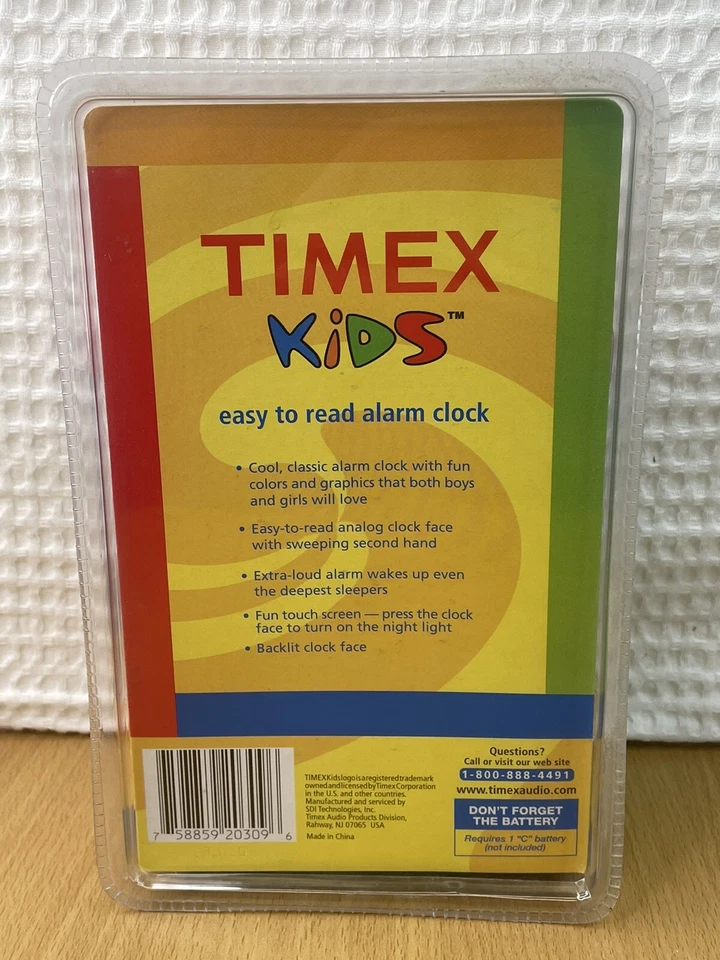 Vintage TIMEX KIDS Analog Bell Alarm Clock TK030L Brand New Sealed - Image 3 of 4