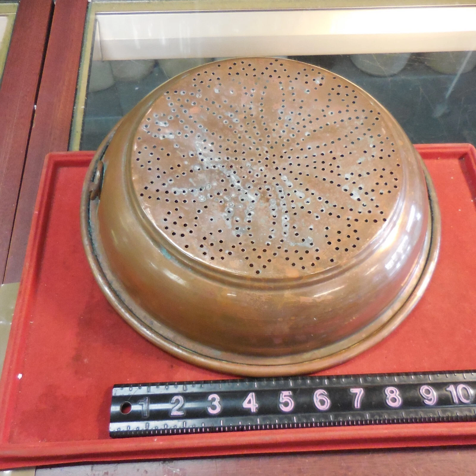 Antique Vintage Copper Colander Strainer 12 Inch