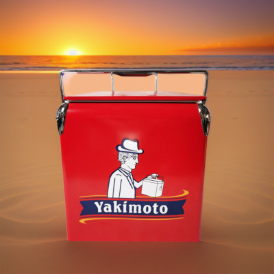 Yakimoto ice chests and coolers 13L Metal , red retro ,for Hiking Picnic Fishing
