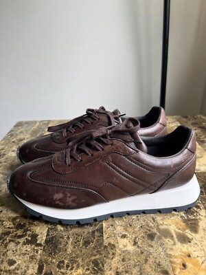 KOIO Retro Runner Mocha Leather Sneakers Men display picture 1