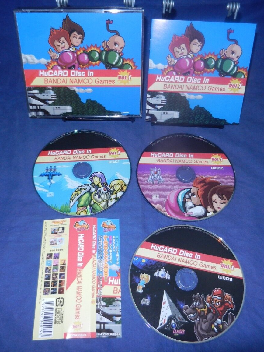 HuCARD Disc in BANDAI NAMCO Games Vol 1 OST, 3 CDs-LN, JAPAN, w/Obi  Strip,Manual