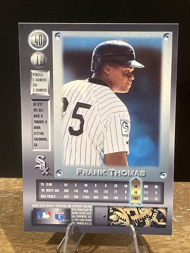 1996 Metal Universe #40 Frank Thomas HOF - Chicago White Sox. Platinum Edition - Picture 3 of 3