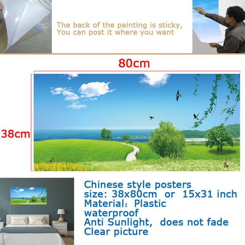 Wall Stick Poster Landscape Painting Painting Print Adhesive Picture - Picture 3 of 26