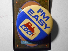 AD0512: I'm Easy CDCI 2.25" cello pinback button picturing bulldozer