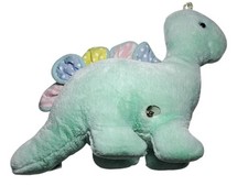 Vtg Eden Baby Plush Dinosaur Stuffed Animal Toy 12" Green Musical Polka Dot Toy