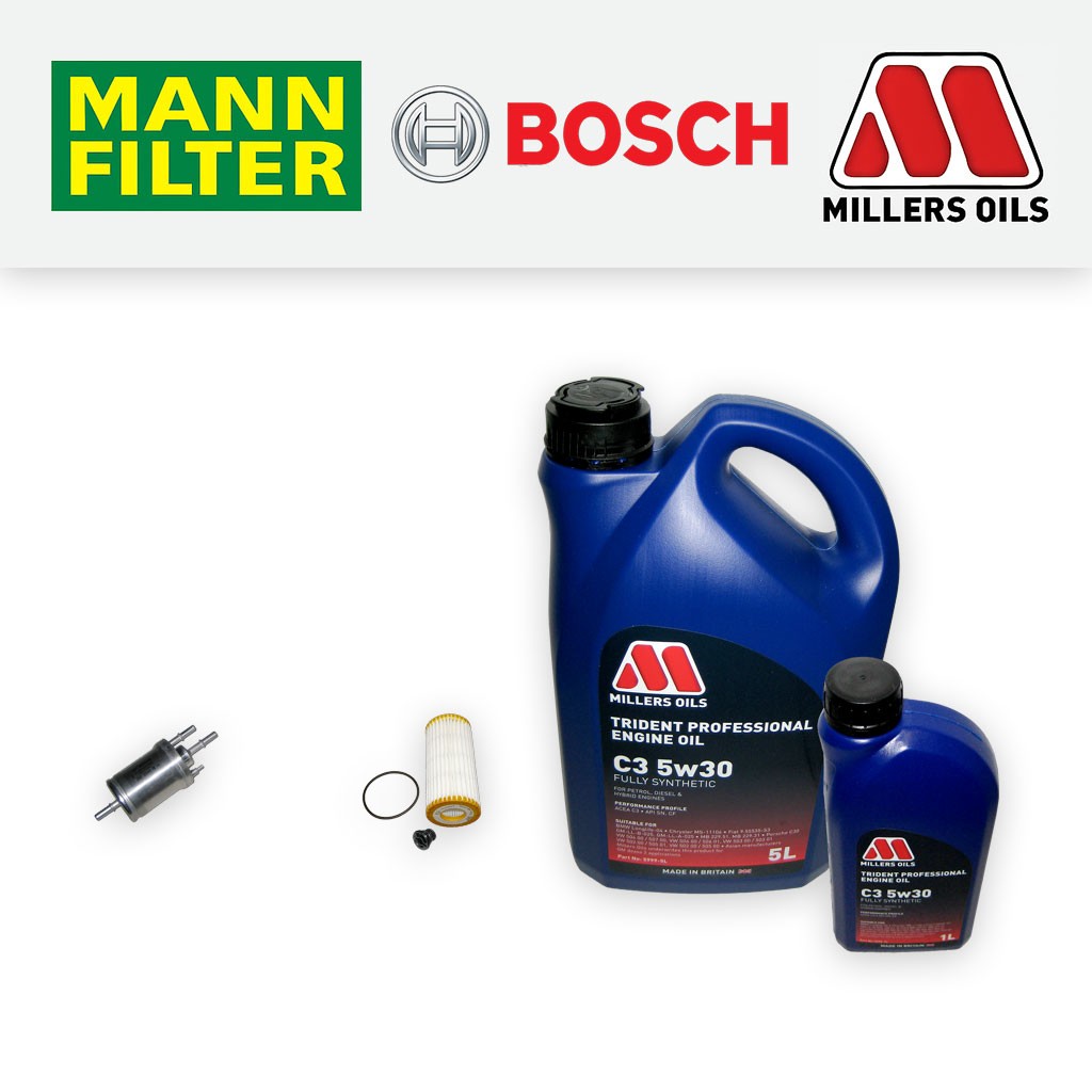 SERVICE KIT for AUDI A1 1.8 TFSI OIL FUEL FILTER with C3 5w30 OIL (2015-2018)