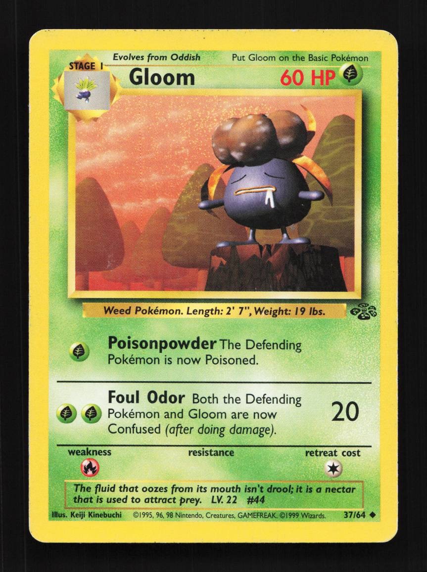 Gloom 37/64 HP Jungle English Pokemon Card TCG