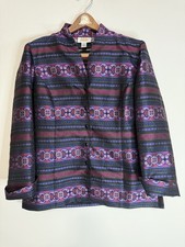 Talbots VINTAGE Multicolor Striped Pattern Women's silk blend Blazer Size 8