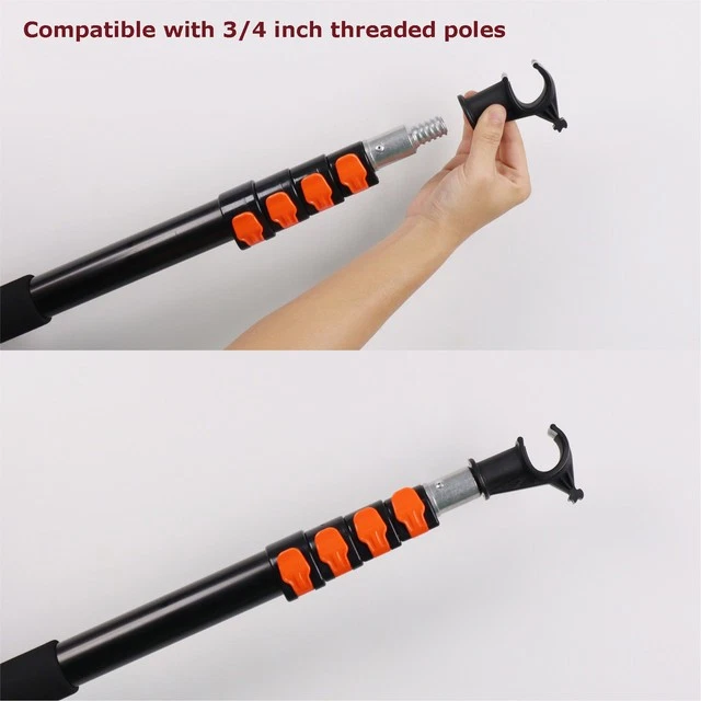 Replacement Hook for Skylight Ceiling Window Pole Opener 3/4" Thread Black - Image 3 of 4