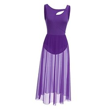 Lyrical Dance Costumes for Women Contemporary Dancewear Medium Purple