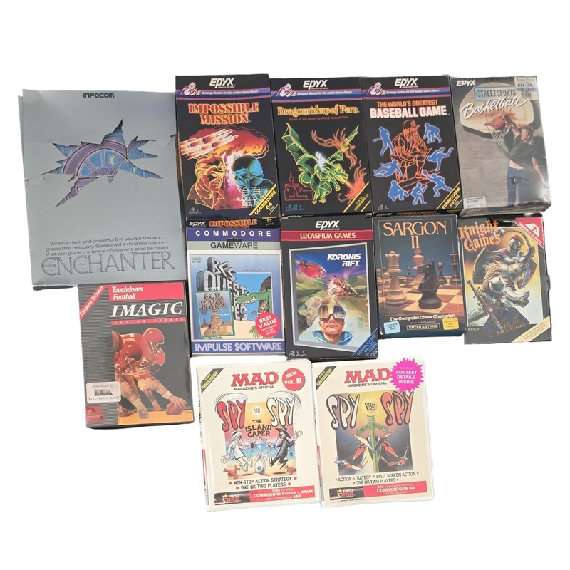 Vintage Commodore 64 Big Box Game Boxes Manuals Enchanter Dragon Riders Of Pern